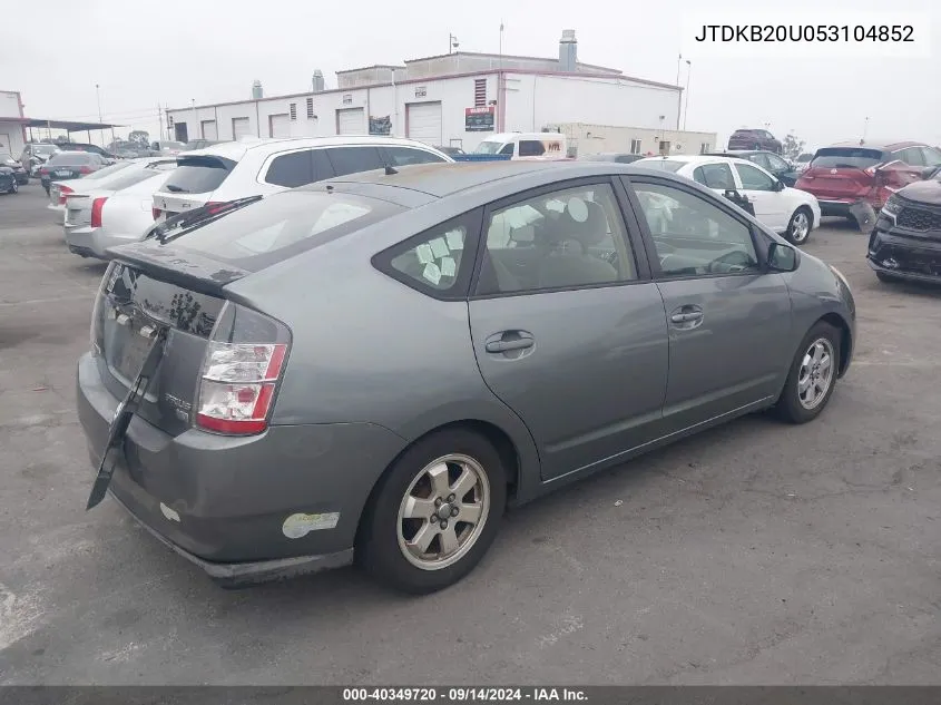 JTDKB20U053104852 2005 Toyota Prius