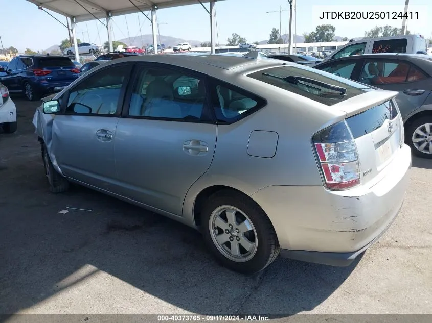 2005 Toyota Prius VIN: JTDKB20U250124411 Lot: 40373765