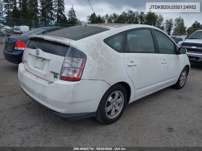 2005 Toyota Prius VIN: JTDKB20U350124952 Lot: 40402730