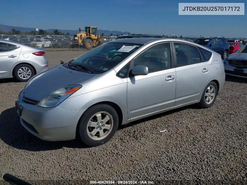 2005 Toyota Prius VIN: JTDKB20U257017172 Lot: 40429354