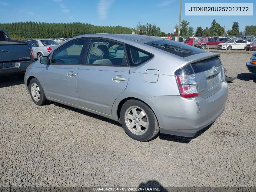 2005 Toyota Prius VIN: JTDKB20U257017172 Lot: 40429354