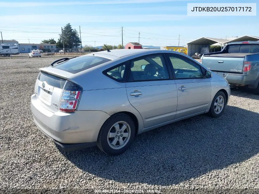 2005 Toyota Prius VIN: JTDKB20U257017172 Lot: 40429354