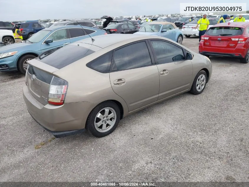 2005 Toyota Prius VIN: JTDKB20U953004975 Lot: 40481865