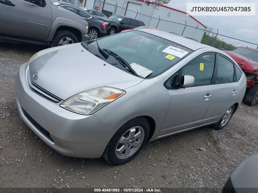 2005 Toyota Prius VIN: JTDKB20U457047385 Lot: 40481993