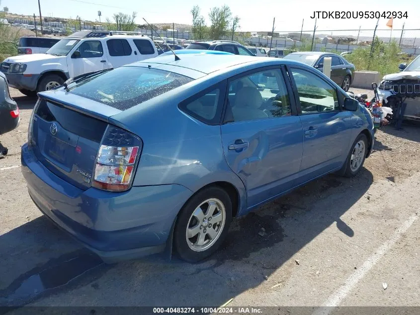 2005 Toyota Prius VIN: JTDKB20U953042934 Lot: 40483274