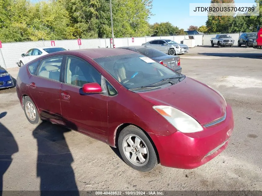 2005 Toyota Prius VIN: JTDKB20U357042789 Lot: 40489522