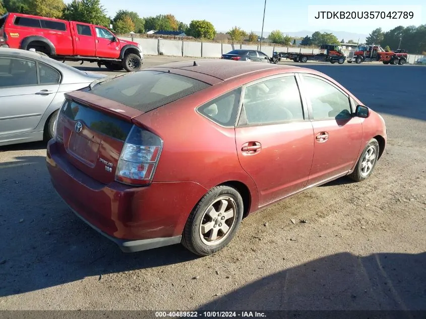 2005 Toyota Prius VIN: JTDKB20U357042789 Lot: 40489522