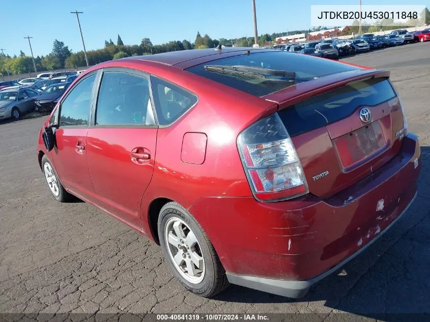 2005 Toyota Prius VIN: JTDKB20U453011848 Lot: 40541319