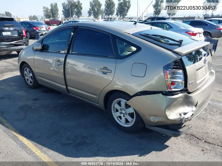 2005 Toyota Prius VIN: JTDKB22U053030457 Lot: 40583726