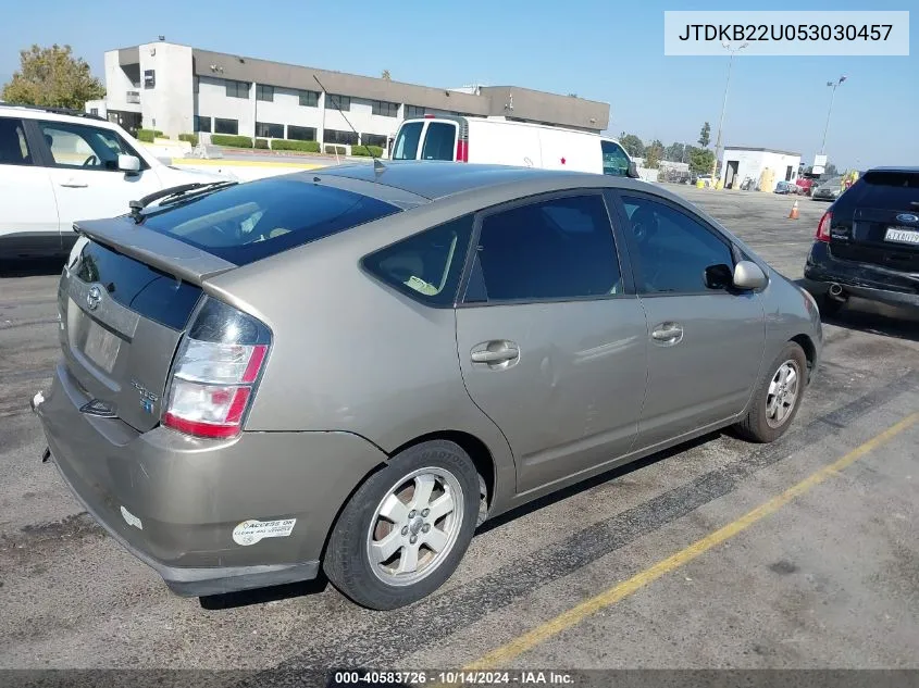 2005 Toyota Prius VIN: JTDKB22U053030457 Lot: 40583726