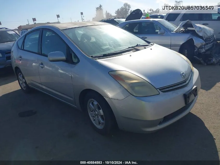 2005 Toyota Prius VIN: JTDKB20U857036549 Lot: 40584583