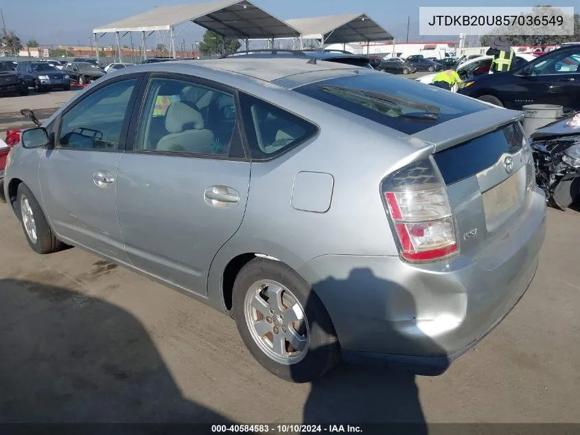 2005 Toyota Prius VIN: JTDKB20U857036549 Lot: 40584583