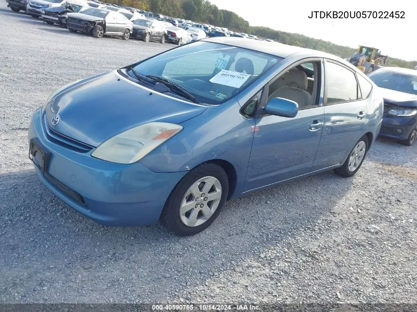 2005 Toyota Prius VIN: JTDKB20U057022452 Lot: 40590765