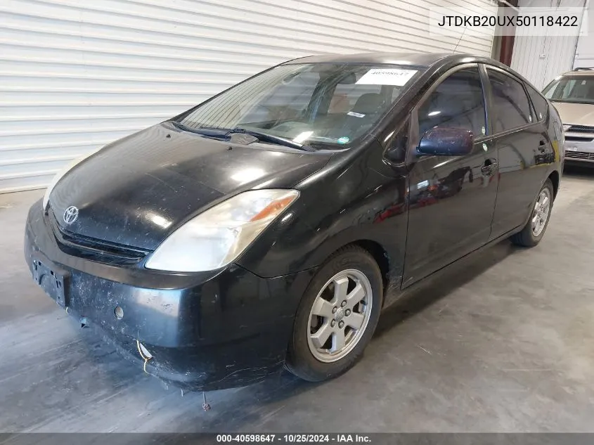 2005 Toyota Prius VIN: JTDKB20UX50118422 Lot: 40598647