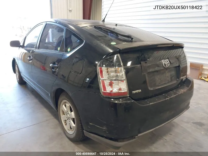 2005 Toyota Prius VIN: JTDKB20UX50118422 Lot: 40598647