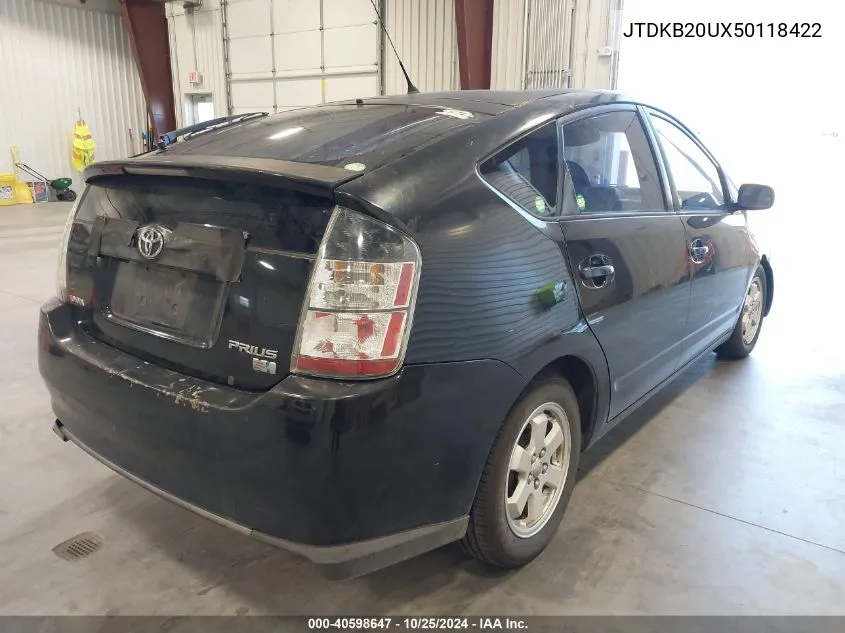 2005 Toyota Prius VIN: JTDKB20UX50118422 Lot: 40598647