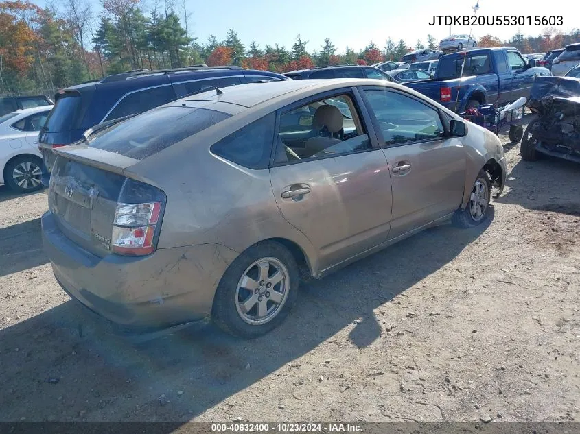 2005 Toyota Prius VIN: JTDKB20U553015603 Lot: 40632400