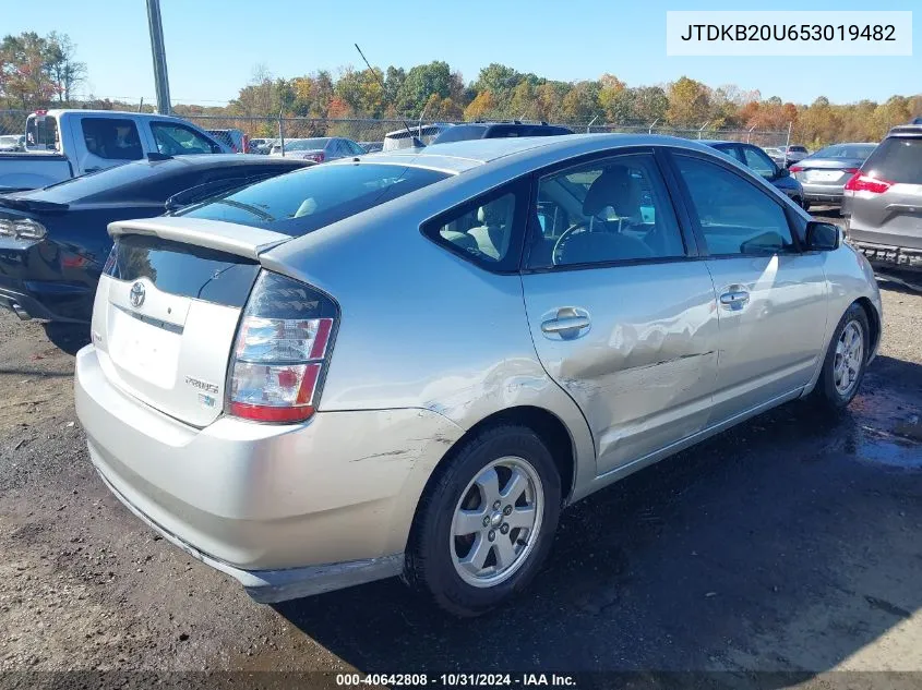 2005 Toyota Prius VIN: JTDKB20U653019482 Lot: 40642808