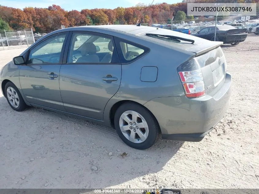 2005 Toyota Prius VIN: JTDKB20UX53087946 Lot: 40648348