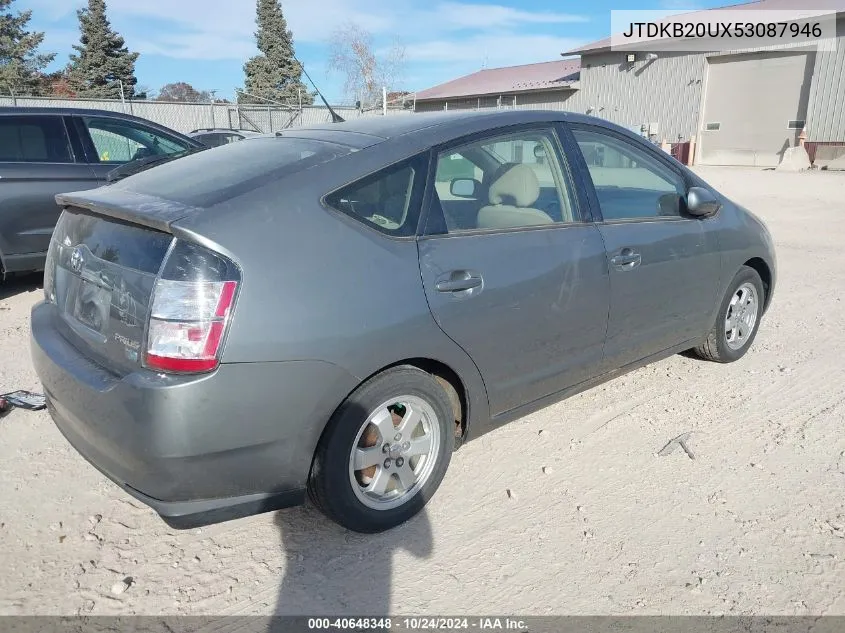 2005 Toyota Prius VIN: JTDKB20UX53087946 Lot: 40648348