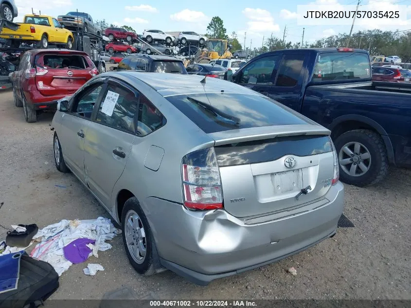 2005 Toyota Prius VIN: JTDKB20U757035425 Lot: 40671002