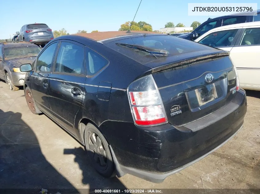 2005 Toyota Prius VIN: JTDKB20U053125796 Lot: 40691661