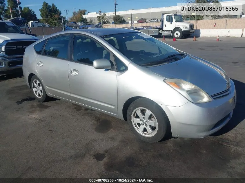 2005 Toyota Prius VIN: JTDKB20U857016365 Lot: 40706256