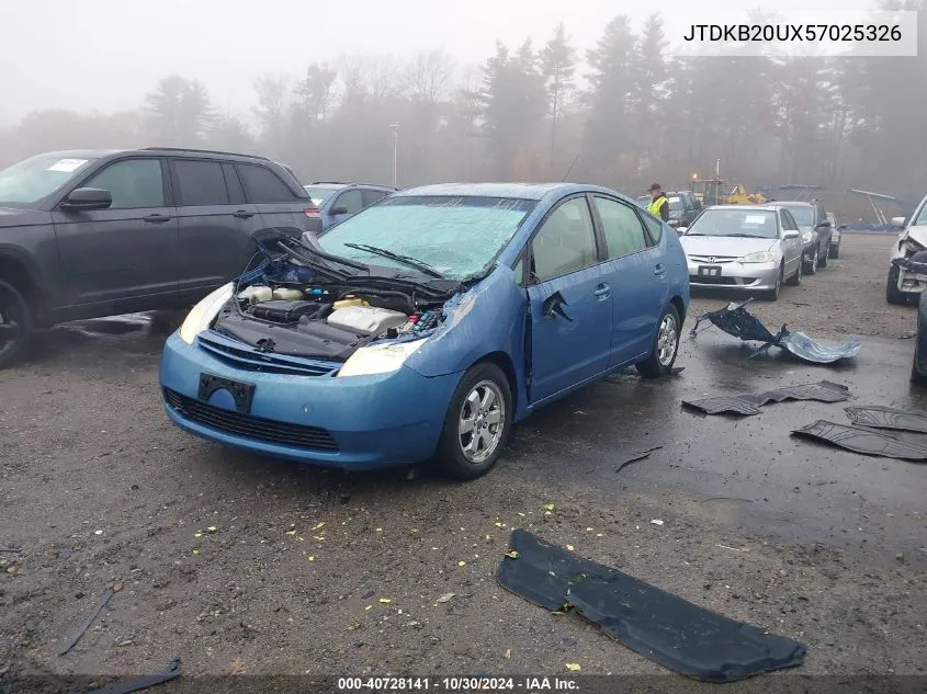 2005 Toyota Prius VIN: JTDKB20UX57025326 Lot: 40728141