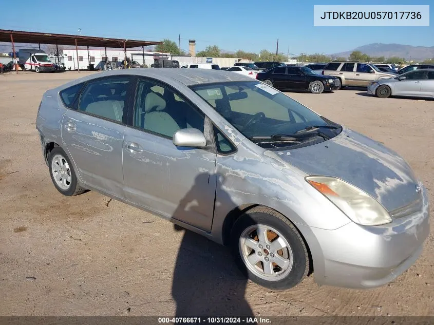 2005 Toyota Prius VIN: JTDKB20U057017736 Lot: 40766671