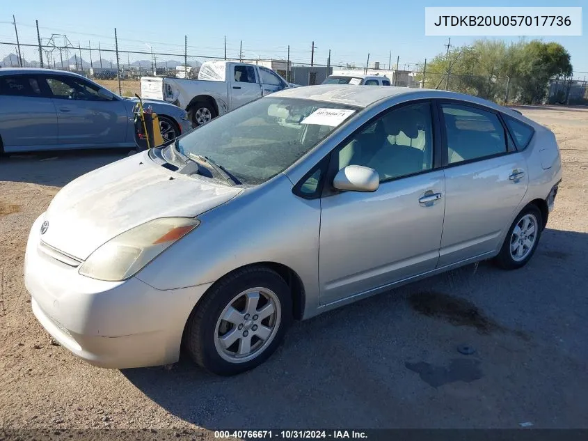 2005 Toyota Prius VIN: JTDKB20U057017736 Lot: 40766671