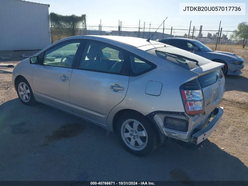 2005 Toyota Prius VIN: JTDKB20U057017736 Lot: 40766671