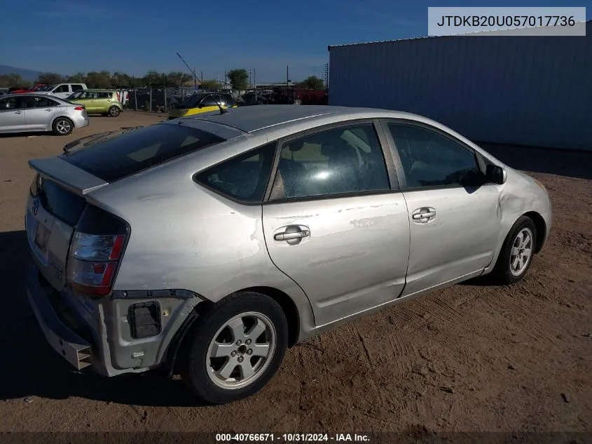 2005 Toyota Prius VIN: JTDKB20U057017736 Lot: 40766671