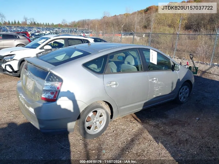 2005 Toyota Prius VIN: JTDKB20U157037722 Lot: 40818176