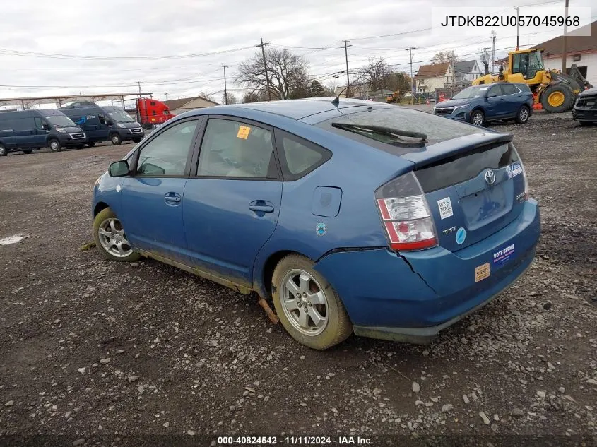 2005 Toyota Prius VIN: JTDKB22U057045968 Lot: 40824542