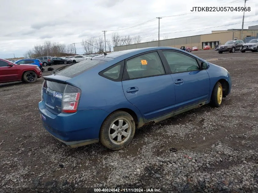 2005 Toyota Prius VIN: JTDKB22U057045968 Lot: 40824542