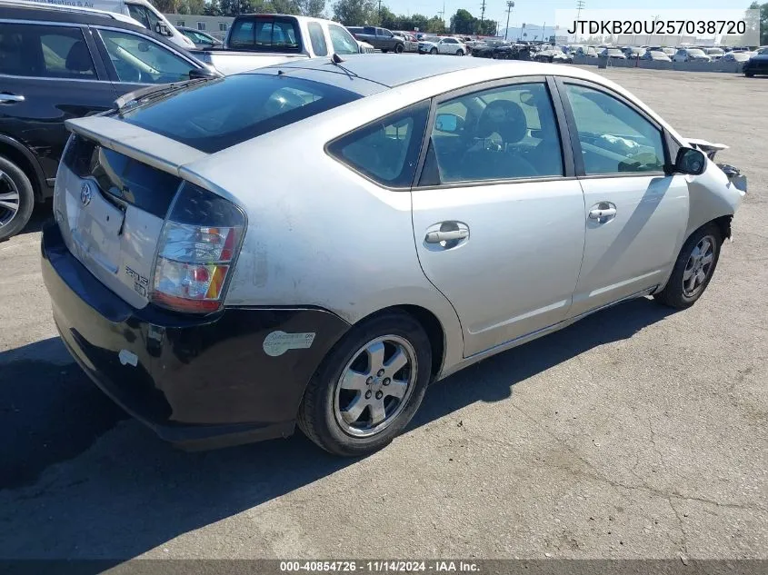 2005 Toyota Prius VIN: JTDKB20U257038720 Lot: 40854726