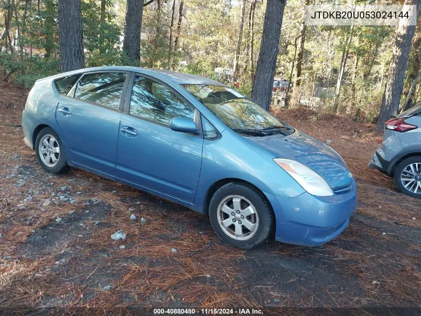 2005 Toyota Prius VIN: JTDKB20U053024144 Lot: 40880480