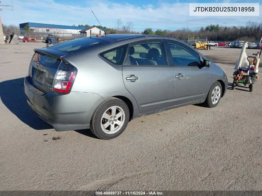 2005 Toyota Prius VIN: JTDKB20U253018958 Lot: 40889737