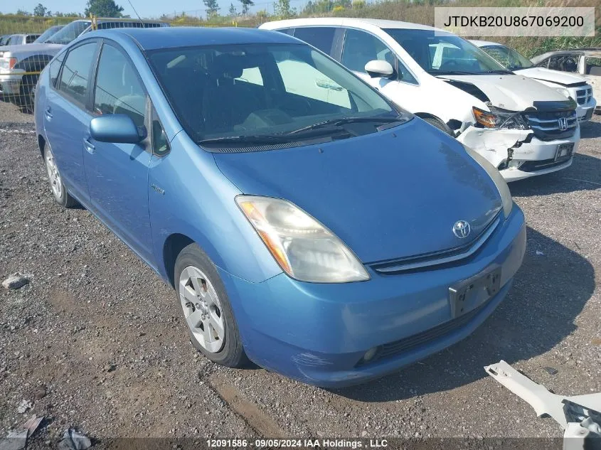 2006 Toyota Prius VIN: JTDKB20U867069200 Lot: 12091586