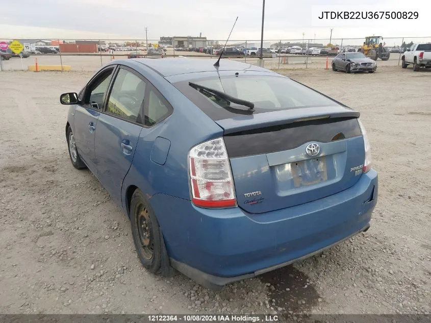 2006 Toyota Prius VIN: JTDKB22U367500829 Lot: 12122364