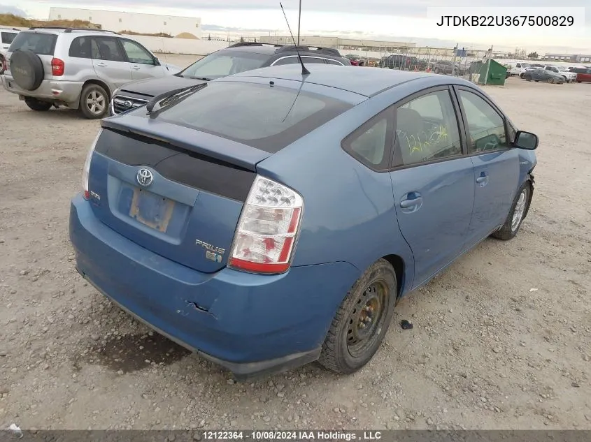 2006 Toyota Prius VIN: JTDKB22U367500829 Lot: 12122364