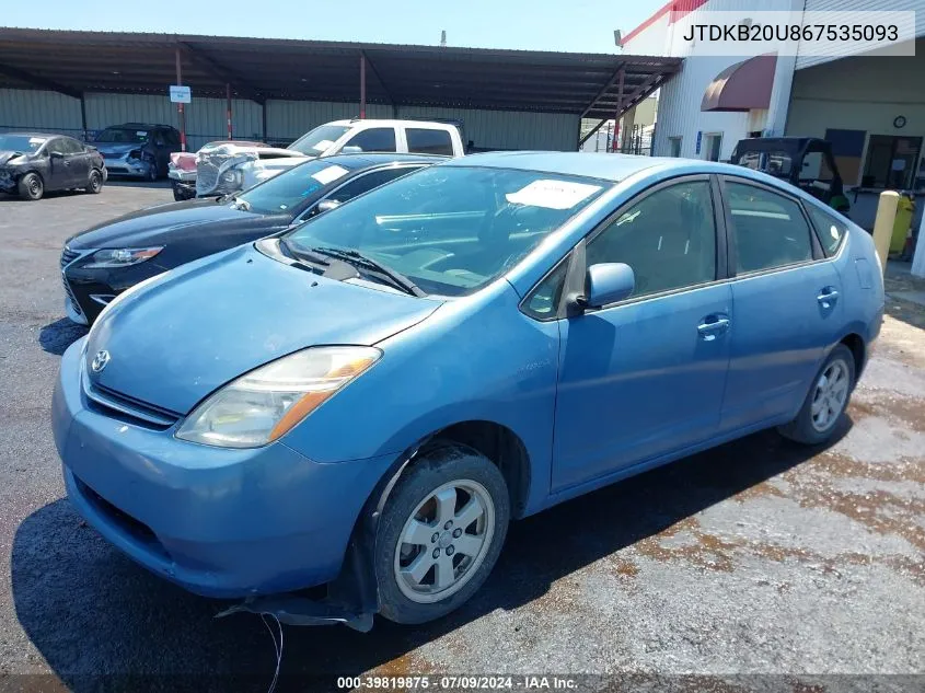 JTDKB20U867535093 2006 Toyota Prius