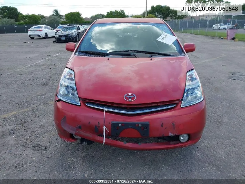 2006 Toyota Prius VIN: JTDKB20U367060548 Lot: 39952591