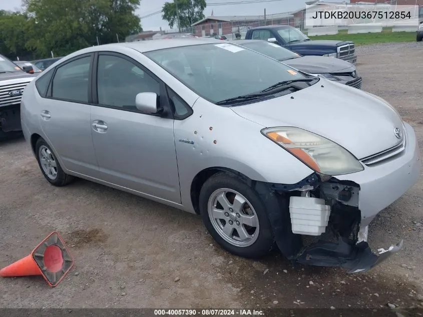 2006 Toyota Prius VIN: JTDKB20U367512854 Lot: 40057390