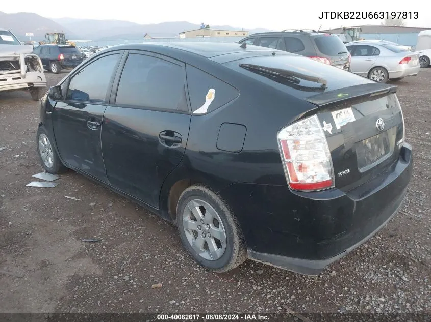 2006 Toyota Prius VIN: JTDKB22U663197813 Lot: 40062617