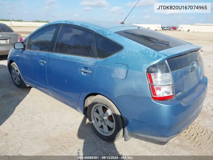 2006 Toyota Prius VIN: JTDKB20U167074965 Lot: 40066381