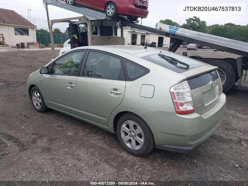 2006 Toyota Prius VIN: JTDKB20U467537813 Lot: 40073299