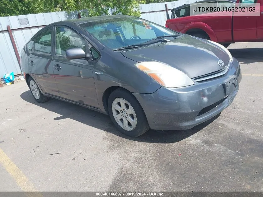 2006 Toyota Prius VIN: JTDKB20U163202158 Lot: 40146897