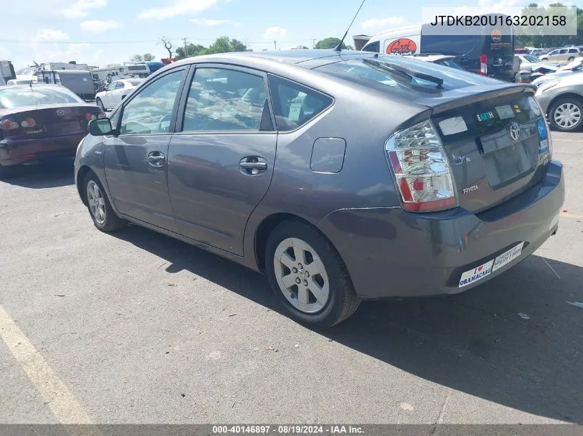 2006 Toyota Prius VIN: JTDKB20U163202158 Lot: 40146897