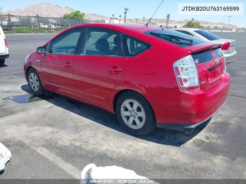 2006 Toyota Prius VIN: JTDKB20U763169599 Lot: 40197501